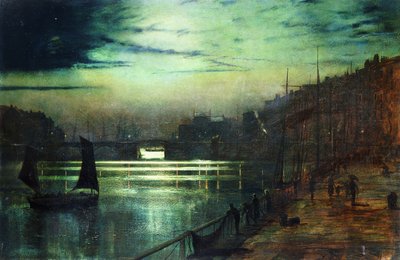 Liman Işıkları, Whitby, by John Atkinson Grimshaw