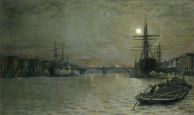 Havuz ve Londra Köprüsü Geceleri, 1884 by John Atkinson Grimshaw