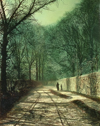 Park Duvarındaki Ağaç Gölgeleri, Roundhay, Leeds by John Atkinson Grimshaw