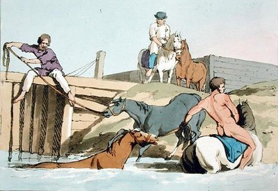 Sanatçı tarafından kazınmış Yıkanan Atlar, 1803