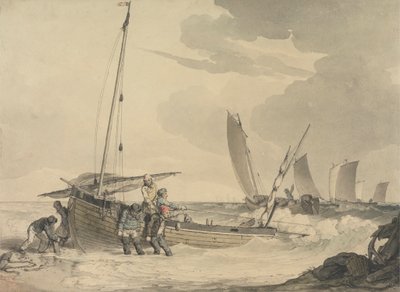 Denize Koyan Balıkçı by John Augustus Atkinson