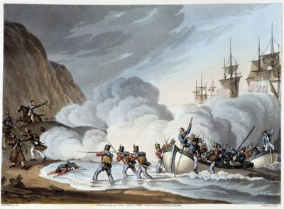 Birliklerin Çıkarılması, 19. Yüzyıl Başları, Edward Orne tarafından “”Tarihi, Askeri ve Deniz Anekdotları...” by John Augustus Atkinson