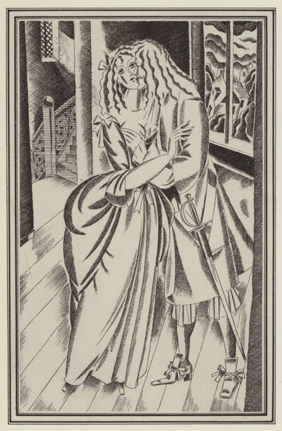 Daniel Defoe tarafından Moll Flanders için illüstrasyon (lito) by John Austen