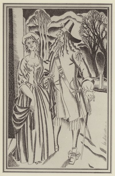 Daniel Defoe tarafından Moll Flanders için illüstrasyon (lito) by John Austen