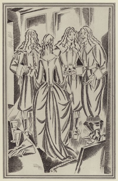 Daniel Defoe tarafından Moll Flanders için çizim (lito) by John Austen