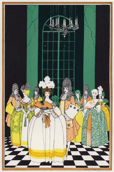 "Porselenlerdeki Rogues" için İllüstrasyon, Onsekizinci Yüzyıl Şiirlerinin Çeşitliliği (renkli lito) by John Austen