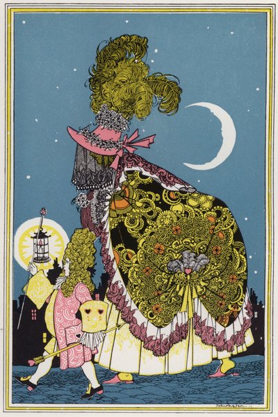 "Porselenlerdeki Rogues" için İllüstrasyon, Onsekizinci Yüzyıl Şiirlerinin Çeşitliliği (renkli lito) by John Austen