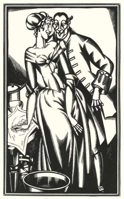 Laurence Sterne tarafından Tristram Shandy için çizim (lito) by John Austen