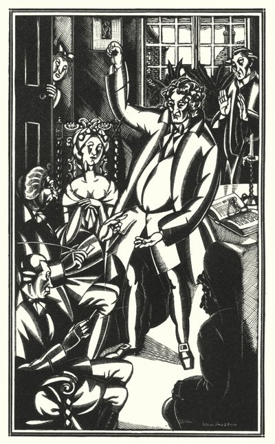 Laurence Sterne tarafından Tristram Shandy için çizim (lito) by John Austen
