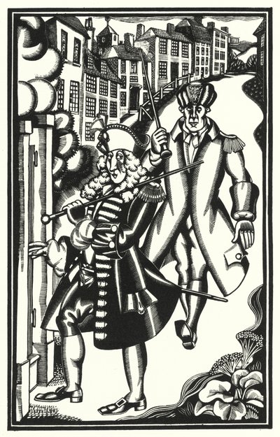 Laurence Sterne tarafından Tristram Shandy için çizim (lito) by John Austen