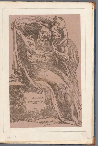 Adam yaşlı bir çıplak adama pelerin koyar. Amicis suis necnon unicuique (...) (nesne üzerinde dizi başlığı) by John B. Skippe