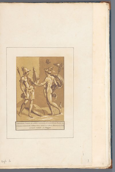 Merkür geeft Minerva een panfluit (nesne üzerinde dizi başlığı) by John B. Skippe