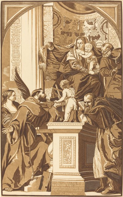 Kutsal Aile ve Dört Aziz by John Baptist Jackson after Veronese