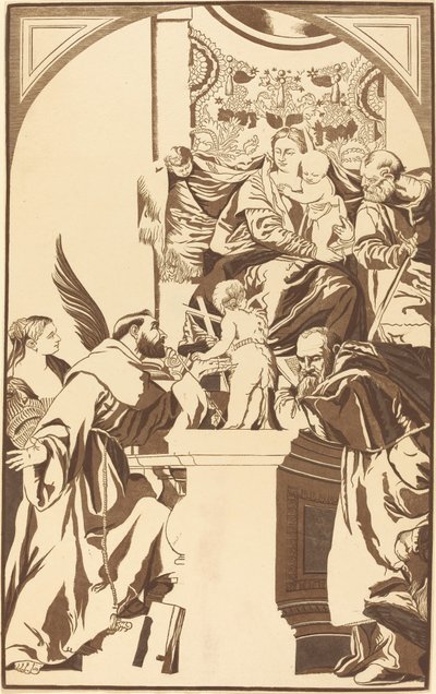 Kutsal Aile ve Dört Aziz by John Baptist Jackson after Veronese
