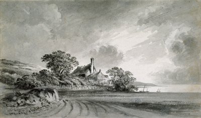 Bir Gölün Kıyısında Bir Kulübe, 18. yüzyıl by John Baptist Malchair