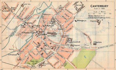 Canterbury, c20th Century by John Bartholomew