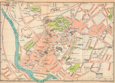 Exeter, c20th Century by John Bartholomew