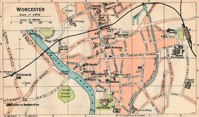 Worcester, c20th Century by John Bartholomew