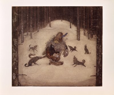 John Bauer, Trol ve kurtlar by John Bauer