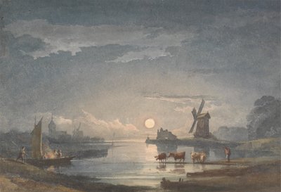 Bruges yakınlarındaki Nehirde Ay Işığı by John Berney Crome