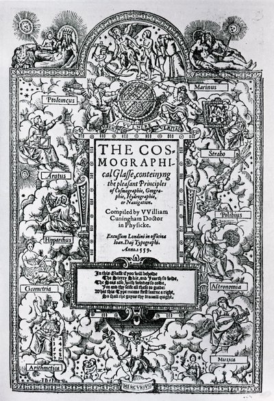 Kozmografik Camın Başlık Sayfası, 1559 by John Bettes
