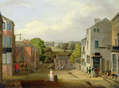 Chorley, Lancashire, Chorley Hall Manzaralı Sokak Manzarası, c.1790-1817 by John, Bird