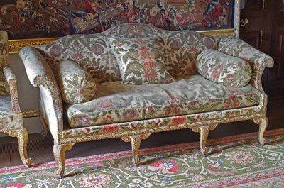 George III Giltwood Kambur sodalı karyola by John Bladwell