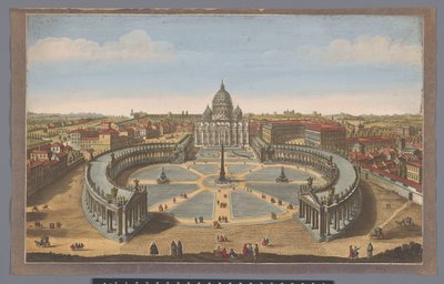 Vatikan'daki Aziz Petrus Meydanı ve Aziz Petrus Bazilikası'nın görünümü Roma'daki Aziz Petrus Kilisesi (nesne üzerindeki başlık) by John Bowles