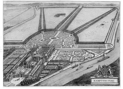 Hampton Court Sarayı, c.1714-16 by John Bowles