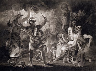 Macbeth, üç cadı ve Hekate, 1805 by John Boydell