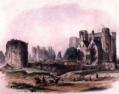 Kenilworth Kalesi (kağıt üzerine renkli kalem) by John Brandard