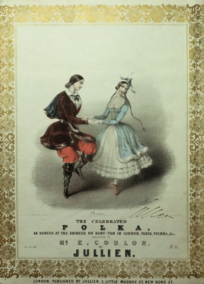 The Celebrated Polka, şarkı sayfası, 1840 (renkli taş) by John Brandard
