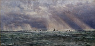 Longships Deniz Feneri'nde Kuzey Batı Fırtınası, 1873. by John Brett