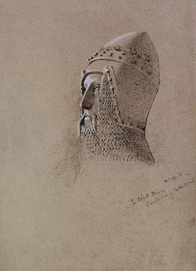 Kara Prens (1330-76), 13 Aralık 1859 (kağıt üzerinde kalem ve mürekkep) by John Brett