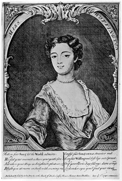 Margaret Peg Woffington 1720-1760, İrlandalı aktris, 18. yüzyıl 1905. by John Brooks