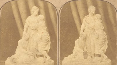 İngiliz Heykellerinin Erken Stereograf Görünümleri Çifti, 1850