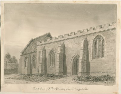 Abbots Bromley Kilisesi: sepya çizimi by John Buckler