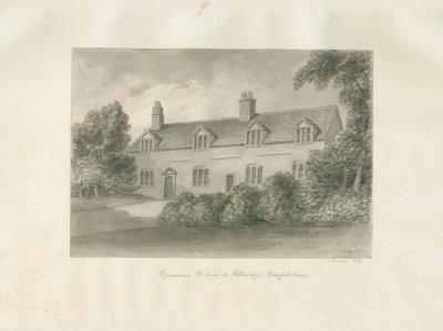 Aldridge Gramer Okulu: sepya çizimi, 1847 by John Buckler
