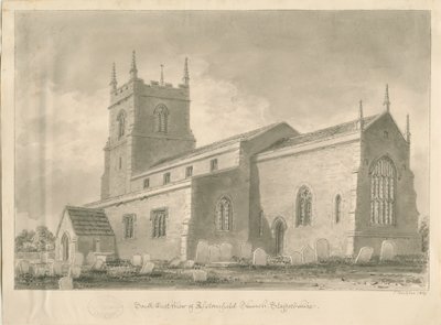 Alstonfield Kilisesi: sepya çizimi, 1839 by John Buckler