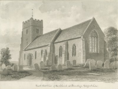 Armitage Kilisesi: sepya çizimi, 1844 by John Buckler