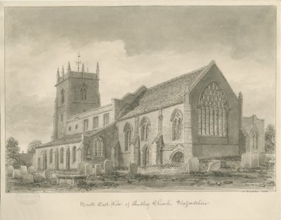 Audley Kilisesi: sepya çizimi, 1840 by John Buckler