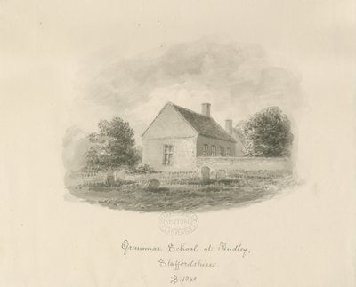 Audley Gramer Okulu: sepya çizimi by John Buckler