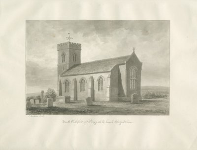 Bagnall Kilisesi: sepya çizimi, 1848 by John Buckler