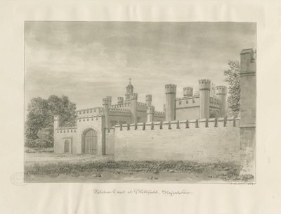 Blithfield Hall - Mutfak Avlusu: sepya çizimi by John Buckler