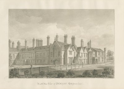 Blithfield Hall: sepya çizimi by John Buckler