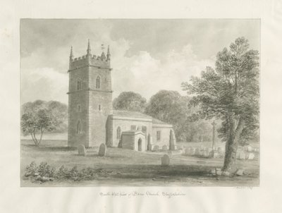 Blore Kilisesi: sepya çizimi, 1847 by John Buckler