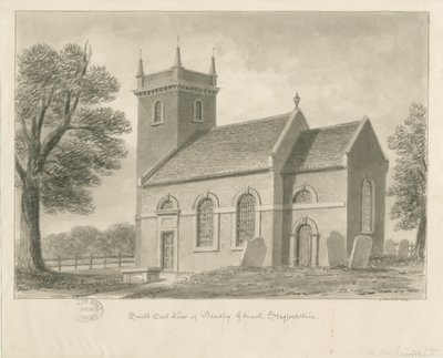 Bradley-in-the-Moors Kilisesi: sepya çizimi, 1841 by John Buckler