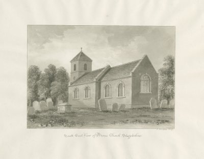 Süpürge (şimdi Worcestershire) Kilisesi: sepya çizimi by John Buckler