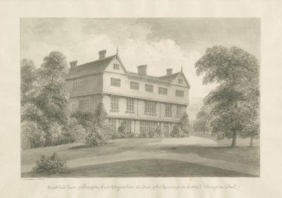 Broughton Hall: sepya çizimi, 1848 by John Buckler