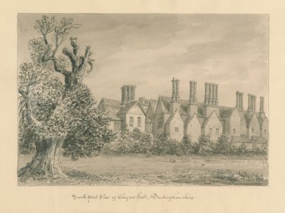 Buckinghamshire - Chenies Salonu: sepya çizimi, 1824 by John Buckler
